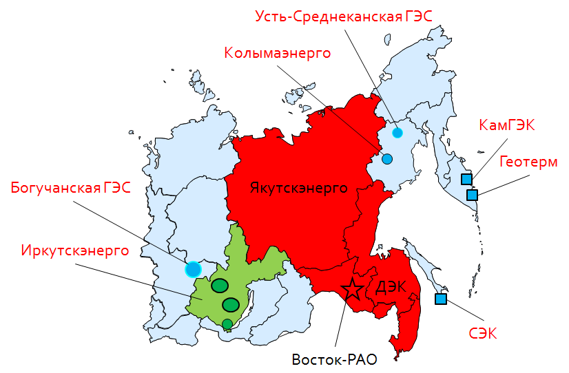 Карта гэс дальнего востока