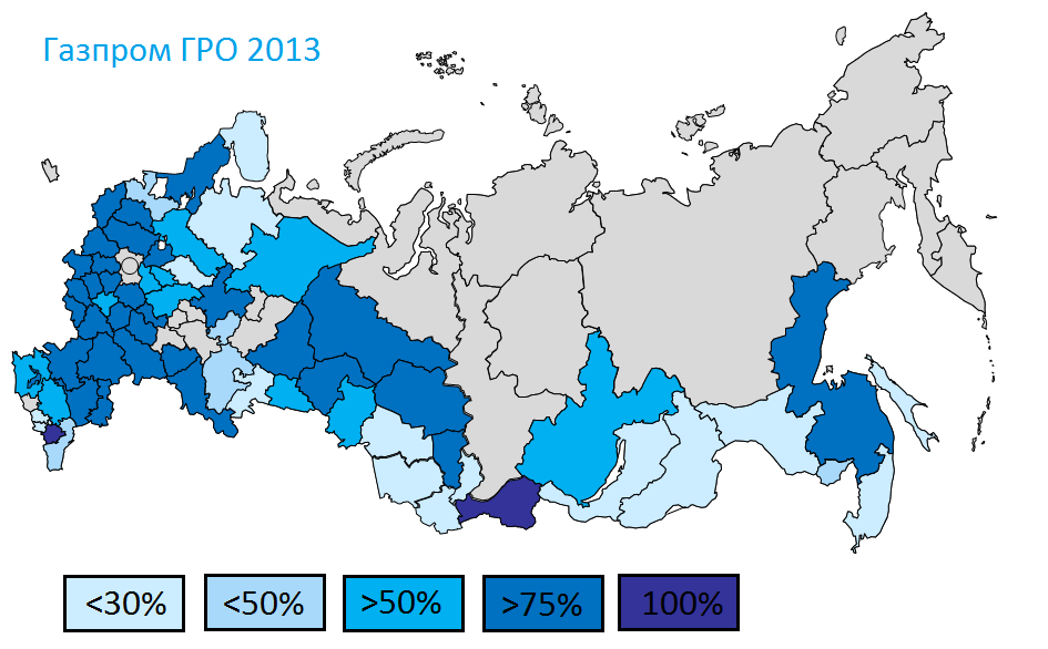 Карта россии газпром